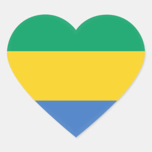 Adesivo Coração Bandeira de Gabon