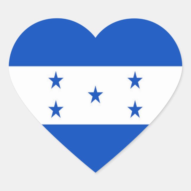 Adesivo Coração Bandeira de Honduras (Frente)
