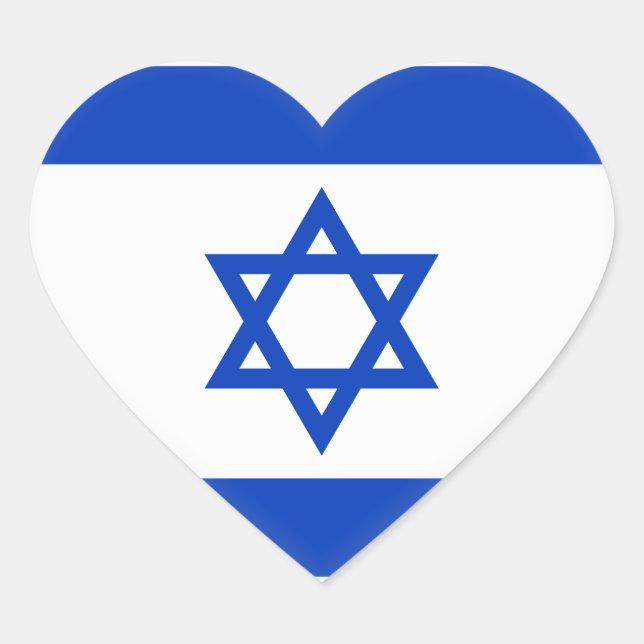 Adesivo Coração Bandeira de Israel (Frente)
