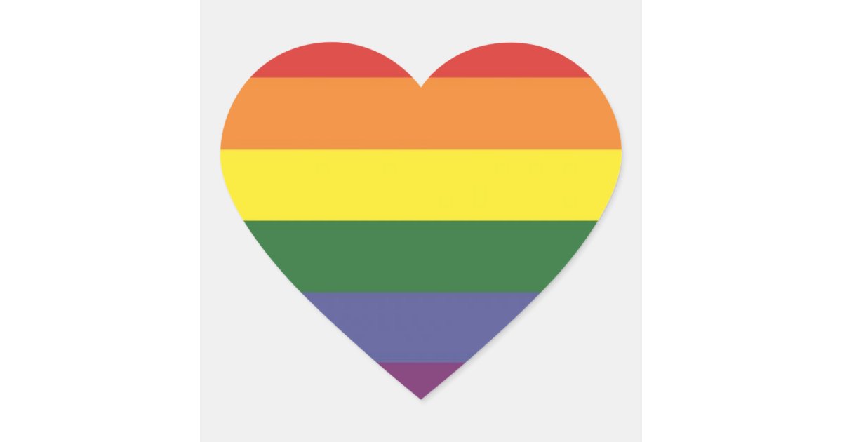 Adesivo Coração Bandeira De Lgbt Gay Zazzlecombr