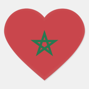 Adesivo Coração Bandeira de Marrocos