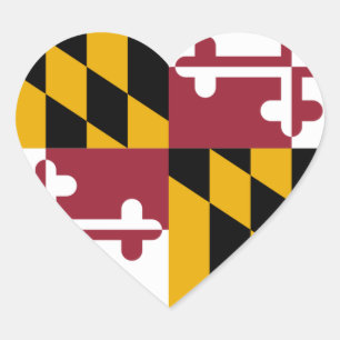 Adesivo Coração Bandeira de Maryland