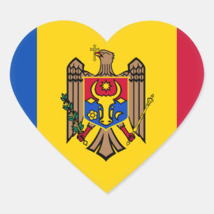 Adesivo Coração Bandeira de Moldova