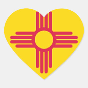 Adesivo Coração Bandeira de New mexico