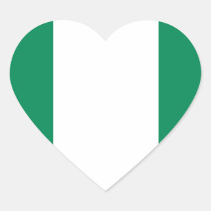 Adesivo Coração Bandeira de Nigéria