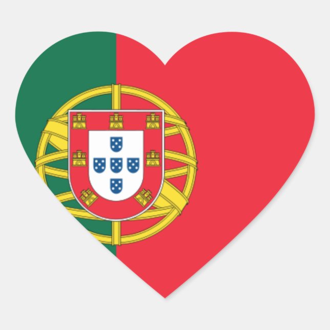 Adesivo Coração Bandeira de Portugal (Frente)