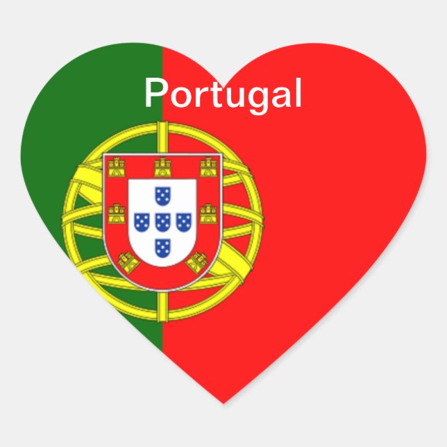 Adesivo Coração Bandeira de Portugal (Frente)