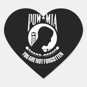 ADESIVO CORAÇÃO BANDEIRA DE POW-MIA