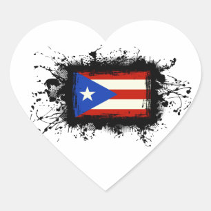 Adesivo Coração Bandeira de Puerto Rico