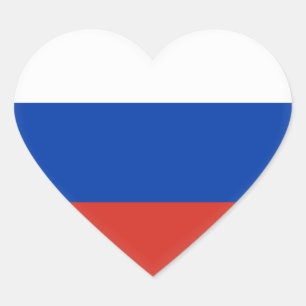 Adesivo Coração Bandeira de Rússia (russo)