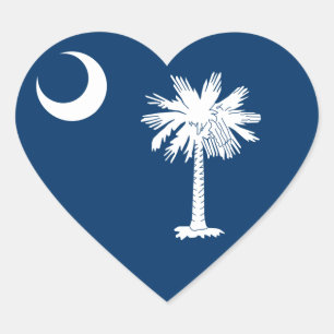 Adesivo Coração Bandeira de South Carolina