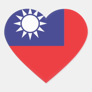 Adesivo Coração Bandeira de Taiwan