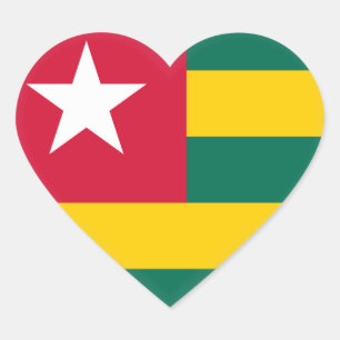 Adesivo Coração Bandeira de Togo