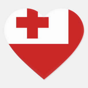 Adesivo Coração Bandeira de Tonga