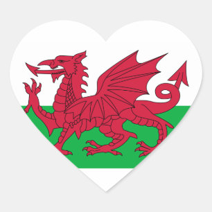 Adesivo Coração bandeira de wales