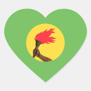 Adesivo Coração Bandeira de Zaire
