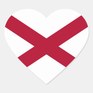 Adesivo Coração bandeira do Alabama