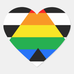 Adesivo Coração Bandeira do Aliado Hétero