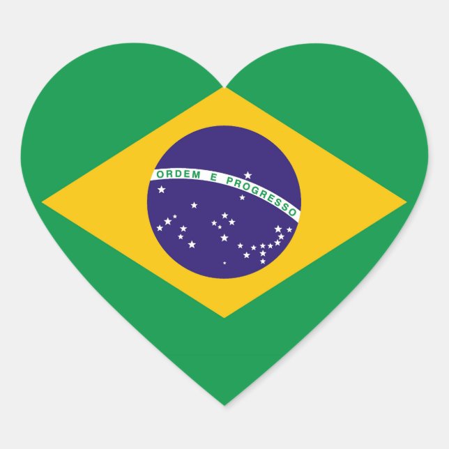 Adesivo Coração Bandeira do Brasil Bandeira do Brasil (Frente)