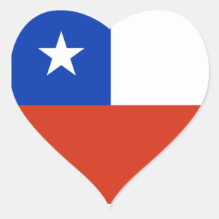 Adesivo Coração Bandeira do Chile