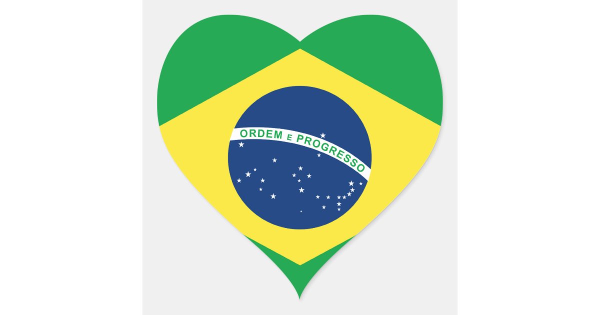 Bandeira do Brasil em forma de coração