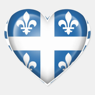Adesivo Coração Bandeira do coração de Quebecois com explosão d