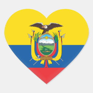 Adesivo Coração Bandeira do Equador