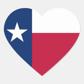 Adesivo Coração Bandeira do Estado do Texas