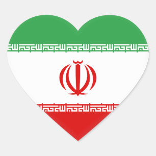 Adesivo Coração Bandeira do Irã (iraniano)
