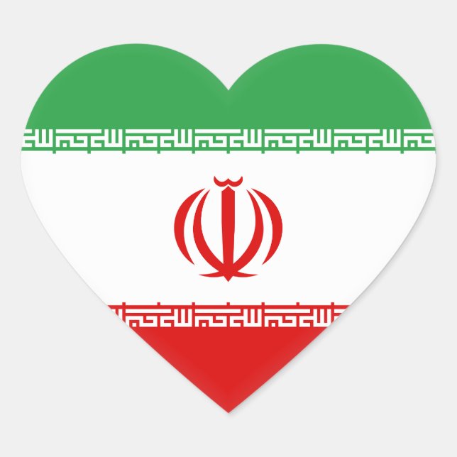 Adesivo Coração Bandeira do Irã (iraniano) (Frente)