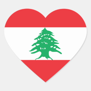 Adesivo Coração Bandeira do Líbano/Líbano