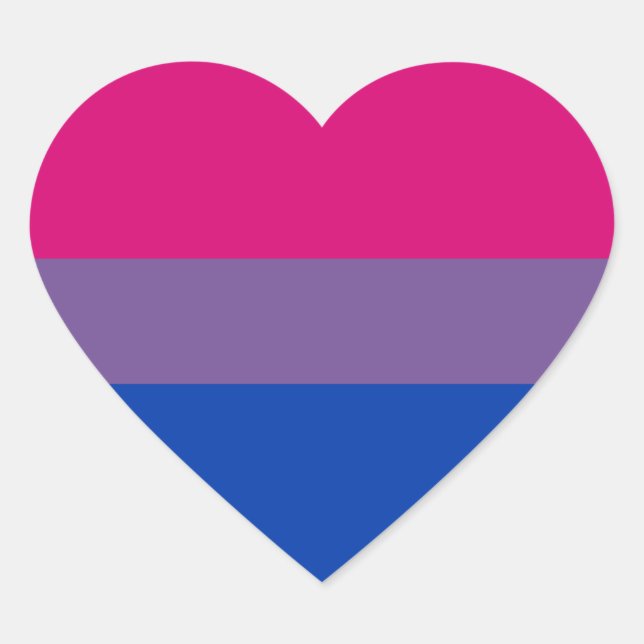 Adesivo Coração Bandeira do Orgulho Bissexual (Frente)