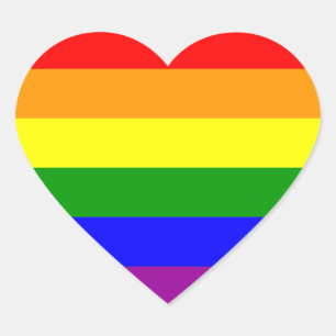 Adesivo Coração Bandeira do Orgulho Gay / Bandeira Arco-íris