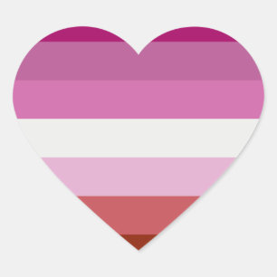 Adesivo Coração Bandeira do Orgulho Lésbico