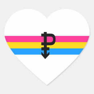 Adesivo Coração Bandeira do Orgulho Pansexual