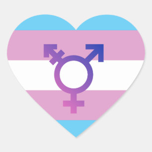 Adesivo Coração Bandeira do Orgulho Trans