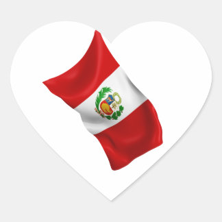 Adesivo Coração Bandeira do Peru