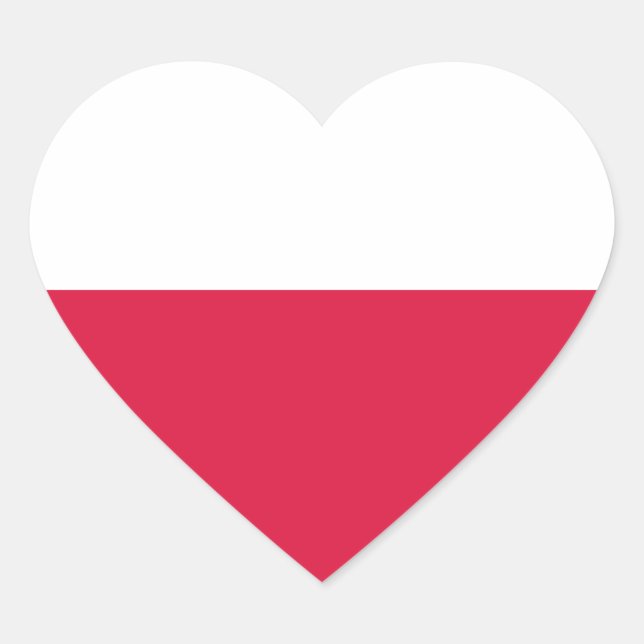 Adesivo Coração Bandeira do Polônia (Frente)