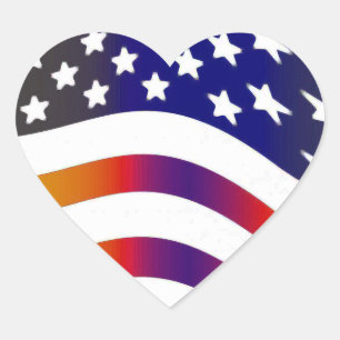 Adesivo Coração bandeira eua coração amor americano honra tropas l