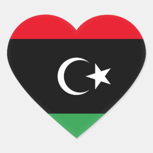 Adesivo Coração Bandeira Líbia (Líbia)