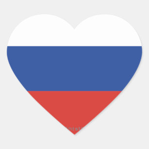 Adesivo Coração Bandeira lisa de Rússia