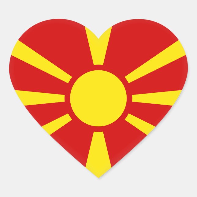 Adesivo Coração Bandeira Macedônia (Macedônia) (Frente)