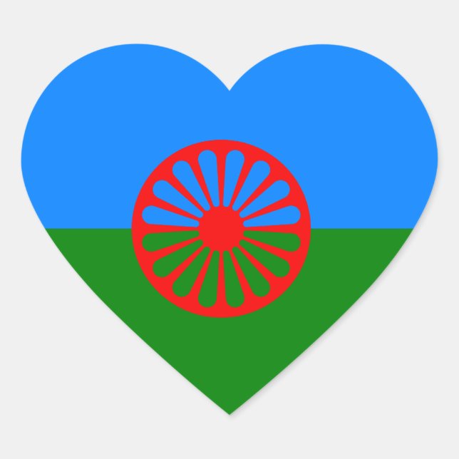 Adesivo Coração Bandeira oficial romanichel (Frente)