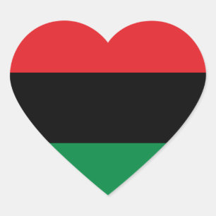 Adesivo Coração Bandeira Pan-Africana UNIA
