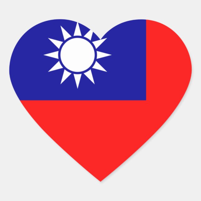 Adesivo Coração bandeira taiwan (Frente)