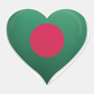 Adesivo Coração Bangladesh ama o cartaz do orgulho da bandeira