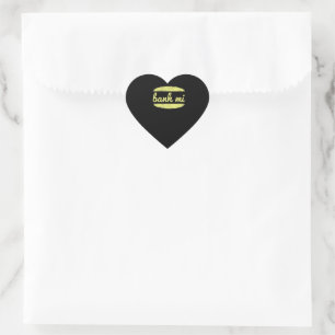 Adesivo Coração Banh Mi Chef Humor Foodie Cozinhar Lover Gift