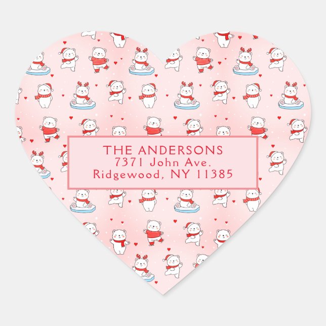 Adesivo Coração Bar Polar Bonito Natal (Frente)