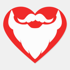 Adesivo Coração Barba de Natal e Papai noel de bigode