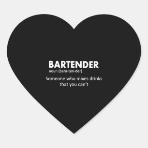 Adesivo Coração Barman Funny Bartender Definição Beer Vodka Wh